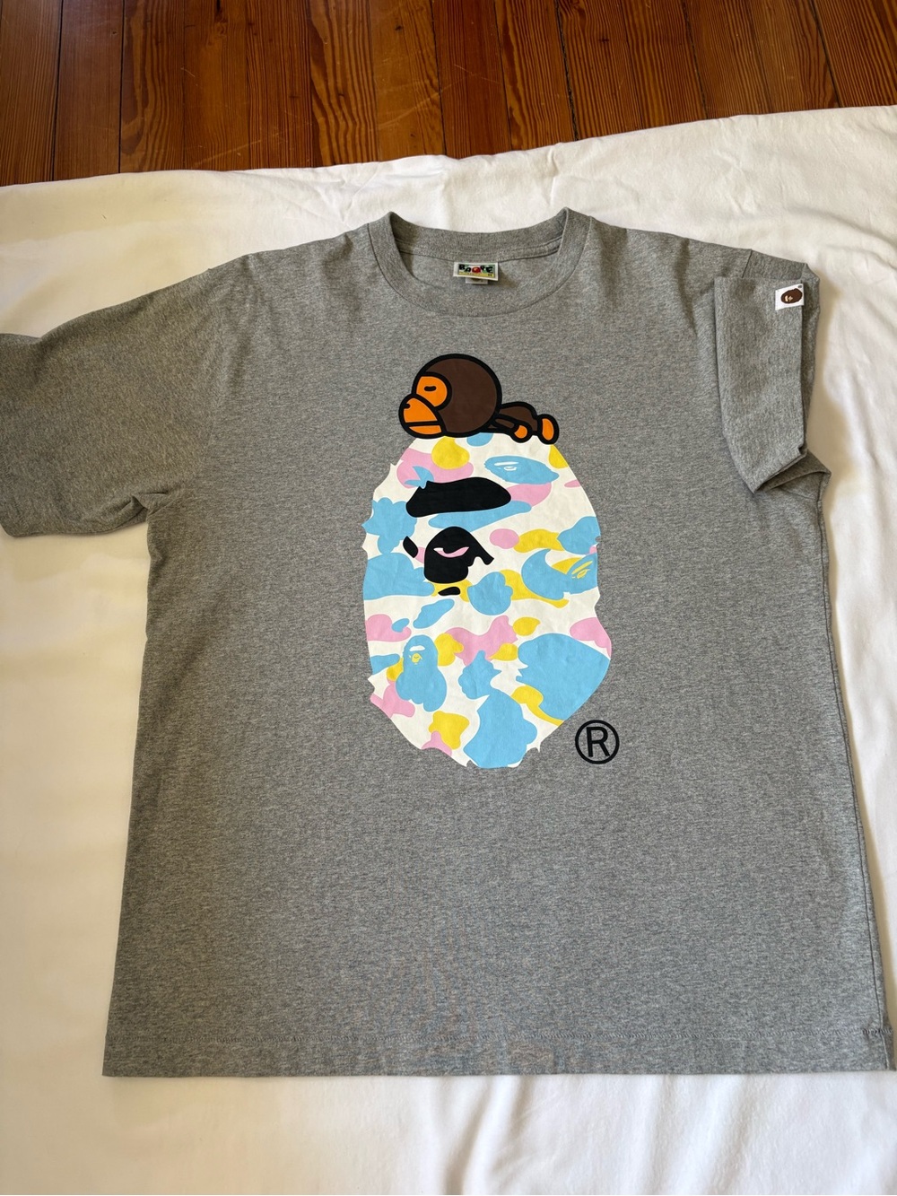 A Bathing Ape (BAPE) Pastel Camo Big Ape Head Tee